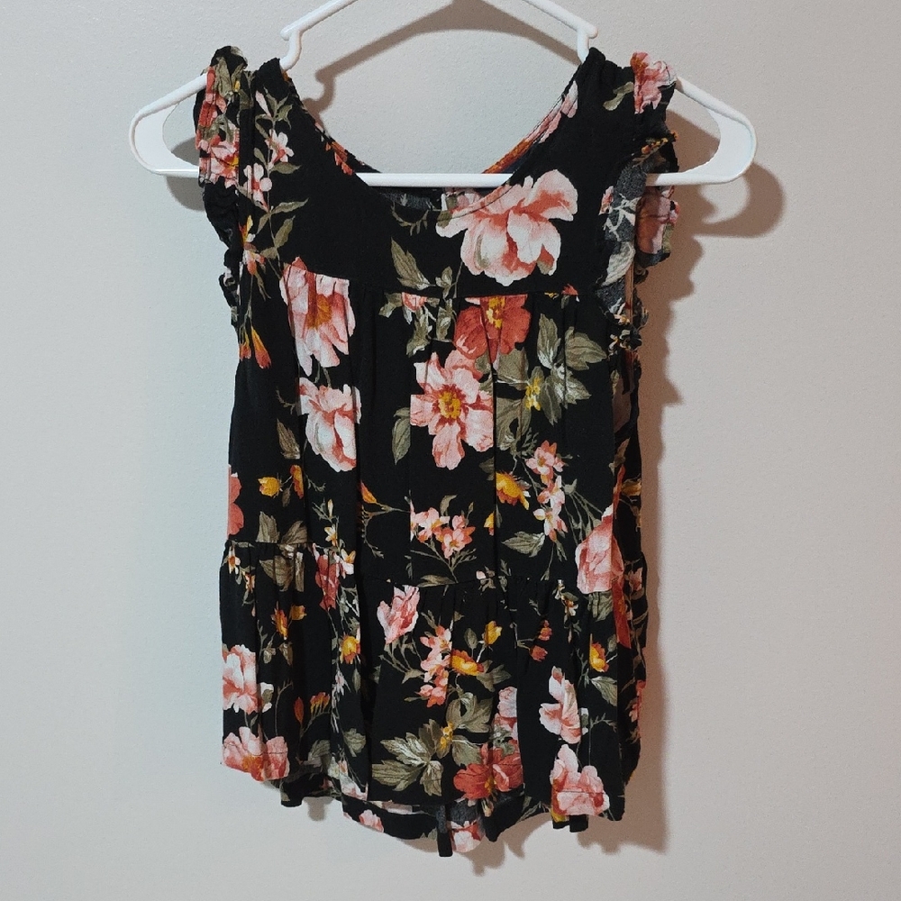 American Eagle Floral Black Women's Top